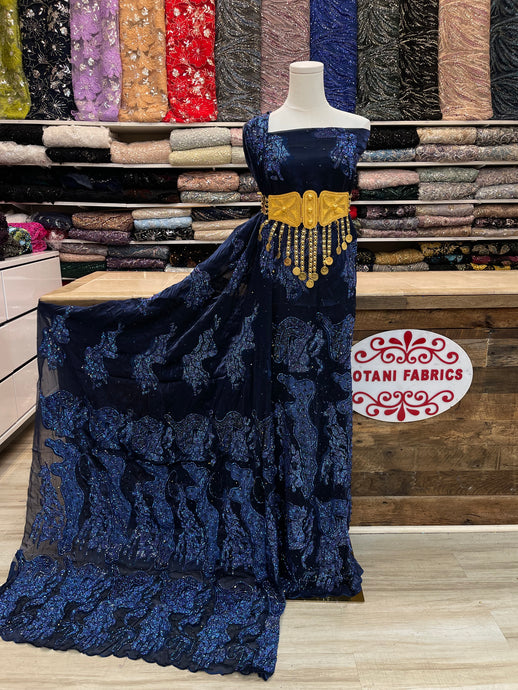 O-Navy blue set with sewing